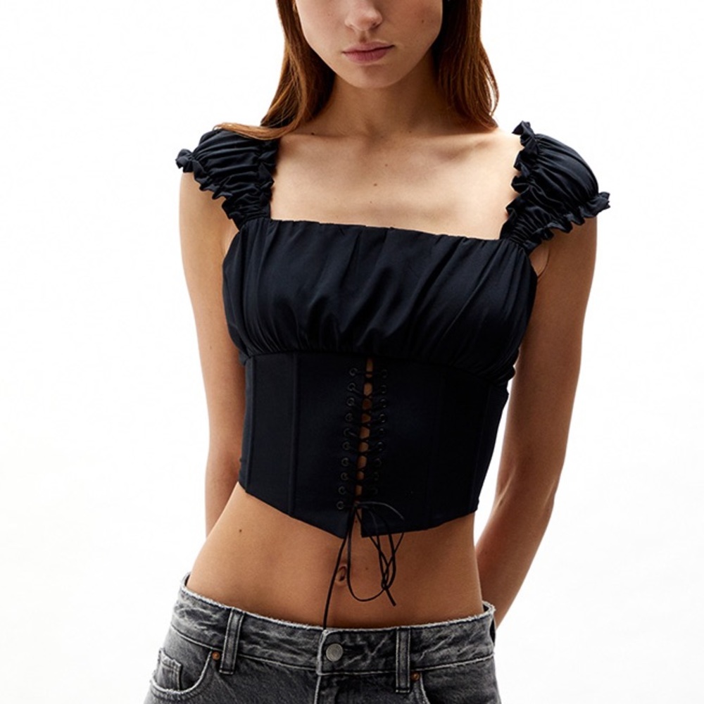 NWT Kendall & Kylie Lace-Up Corset Top
